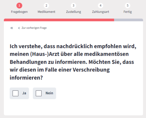 Es wird geraten, den Hausarzt über die Behandlung zu informieren.