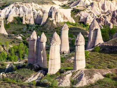 Felsformation in der Türkei im Tal der Liebe in Kappadokien.