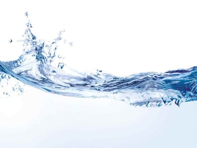 Eine aufgewirbelte Wasseroberfläche.