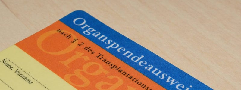 Organspendeausweis um Entscheidungen zur Organspende zu dokumentieren.