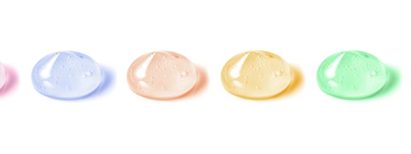 Kamagra Oral Jelly: Tropfen von Gel um bunte Oral Jellies darzustellen.