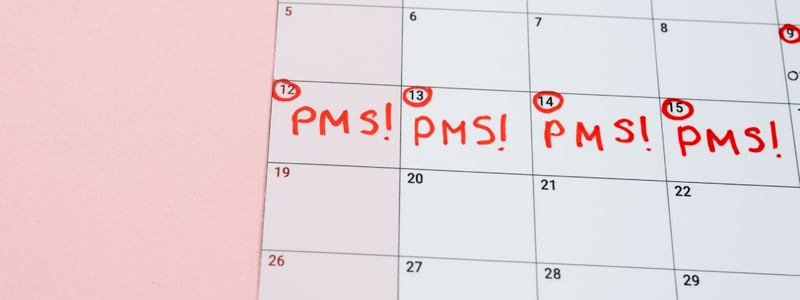 Kalender mit Eintrag PMS.