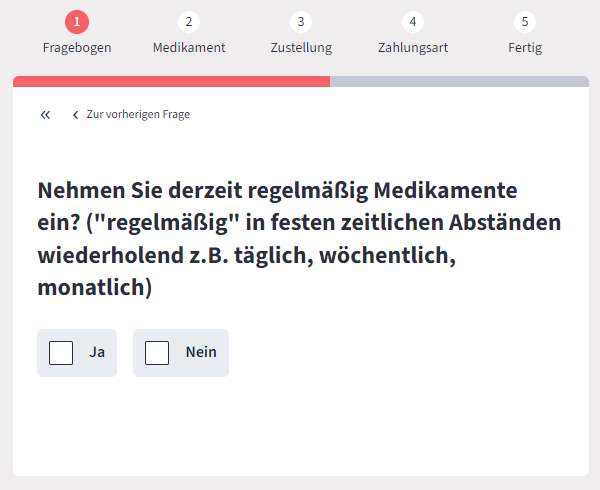 Befragung zur regelmäßigen Medikamenteneinnahme.